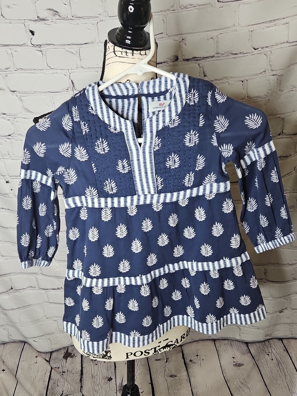 Vineyard Vines Fleur De Leaf Tiered Cotton Toddler Dress New with Tags Size 4T